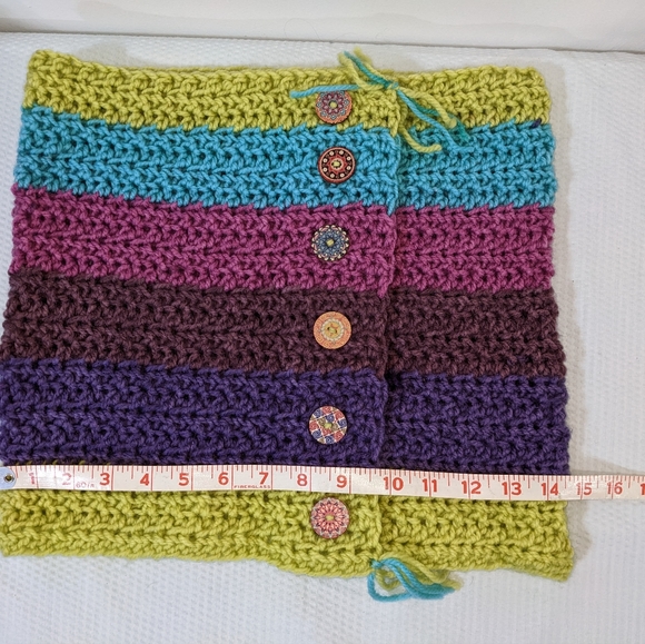 🏳️‍🌈 NEW Unisex Cowl Crochet Scarf Rainbow HANDCRAFTED - Picture 5 of 7